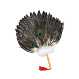 Maxbell Maxbell Ancient Chinese Zhuge Liang Feather Fan Decor Men for Festival Dance Holiday Style E