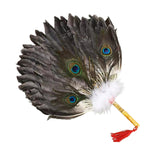 Maxbell Maxbell Ancient Chinese Zhuge Liang Feather Fan Decor Men for Festival Dance Holiday Style E