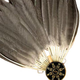 Maxbell Maxbell Ancient Chinese Zhuge Liang Feather Fan Decor Men for Festival Dance Holiday Style F