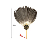 Maxbell Ancient Chinese Zhuge Liang Feather Fan Decor Men for Festival Dance Holiday Style F