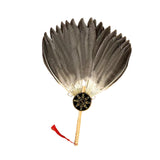 Maxbell Maxbell Ancient Chinese Zhuge Liang Feather Fan Decor Men for Festival Dance Holiday Style F