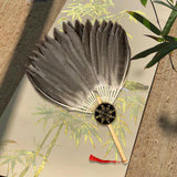 Maxbell Maxbell Ancient Chinese Zhuge Liang Feather Fan Decor Men for Festival Dance Holiday Style F