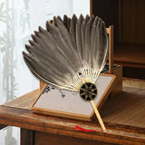 Maxbell Maxbell Ancient Chinese Zhuge Liang Feather Fan Decor Men for Festival Dance Holiday Style F