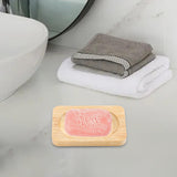 Maxbell Wooden Soap Dish Home Decor Self Draining Soap Dish for Shower Sink Bathroom Light Wood Color