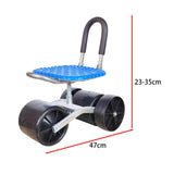 Maxbell Maxbell Rolling Stool with Back Stool with Wheels for Garage Outdoor Planting