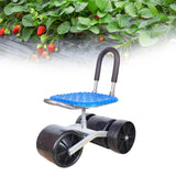 Maxbell Maxbell Rolling Stool with Back Stool with Wheels for Garage Outdoor Planting