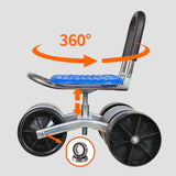 Maxbell Maxbell Rolling Stool with Back Stool with Wheels for Garage Outdoor Planting