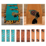 Maxbell Maxbell African Black Woman Table Runner Decor Rustic for Dinner Living Room Holiday Blue 120x33cm