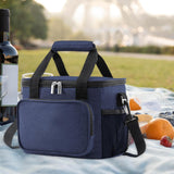 Maxbell Maxbell Insulated Cooler Bag Lightweight Lunch Box for Fishing Travel Park Day Trips DarkBlue L35x28x28cm