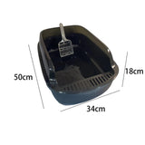 Maxbell Maxbell Open Litter Box Kittens Container Sturdy Slotted Tray Sifting Litter Pan Black