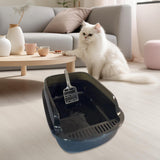Maxbell Maxbell Open Litter Box Kittens Container Sturdy Slotted Tray Sifting Litter Pan Black