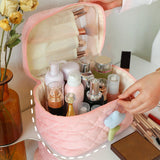 Maxbell Maxbell Makeup Bag Organizer Gift Cute Women Unique Stylish Zipper Toiletry Wash Bag Pink Top Handle