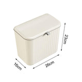Maxbell Maxbell Hanging Trash Can with Lid Dustbin Garbage Can for Living Room Bedroom Study 8L cream