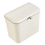 Maxbell Maxbell Hanging Trash Can with Lid Dustbin Garbage Can for Living Room Bedroom Study 8L cream