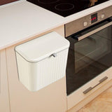 Maxbell Maxbell Hanging Trash Can with Lid Dustbin Garbage Can for Living Room Bedroom Study 8L cream