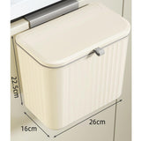 Maxbell Maxbell Hanging Trash Can with Lid Dustbin Garbage Can for Living Room Bedroom Study 8L cream