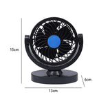 Maxbell Maxbell Car Fan Air Circulator with 2 Speeds Portable Fan for Sedan RV Car Dashboard Single Head 12V Blue