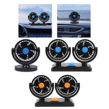 Maxbell Maxbell Car Fan Air Circulator with 2 Speeds Portable Fan for Sedan RV Car Dashboard Single Head 12V Blue