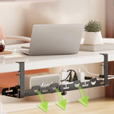 Maxbell Maxbell Under Desk Cable Management Tray Clamp Mount Metal Desk Cord Organizer Black 50cm