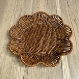 Maxbell Maxbell Imitation Rattan Basket Flower Shaped Storage Basket for Home Homes Bakeries 25cmx4cm