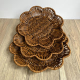 Maxbell Maxbell Imitation Rattan Basket Flower Shaped Storage Basket for Home Homes Bakeries 25cmx4cm