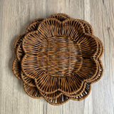 Maxbell Maxbell Imitation Rattan Basket Flower Shaped Storage Basket for Home Homes Bakeries 25cmx4cm