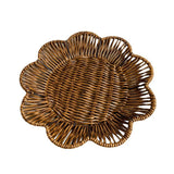 Maxbell Maxbell Imitation Rattan Basket Flower Shaped Storage Basket for Home Homes Bakeries 25cmx4cm