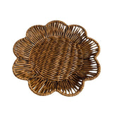 Maxbell Maxbell Imitation Rattan Basket Flower Shaped Storage Basket for Home Homes Bakeries 25cmx4cm