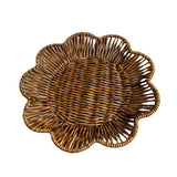 Maxbell Maxbell Imitation Rattan Basket Flower Shaped Storage Basket for Home Homes Bakeries 25cmx4cm