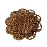 Maxbell Maxbell Imitation Rattan Basket Flower Shaped Storage Basket for Home Homes Bakeries 25cmx4cm