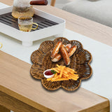 Maxbell Maxbell Imitation Rattan Basket Flower Shaped Storage Basket for Home Homes Bakeries 25cmx4cm
