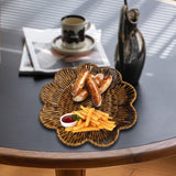 Maxbell Maxbell Imitation Rattan Basket Flower Shaped Storage Basket for Home Homes Bakeries 25cmx4cm
