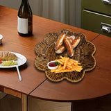 Maxbell Maxbell Imitation Rattan Basket Flower Shaped Storage Basket for Home Homes Bakeries 25cmx4cm