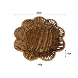 Maxbell Maxbell Imitation Rattan Basket Flower Shaped Storage Basket for Home Homes Bakeries 25cmx4cm