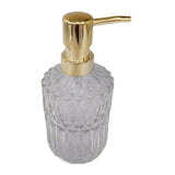 Maxbell Maxbell Soap Dispenser Portable Glass Hand Soap Dispenser for Bathroom Restroom Home Clear Gold