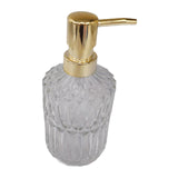 Maxbell Maxbell Soap Dispenser Portable Glass Hand Soap Dispenser for Bathroom Restroom Home Clear Gold