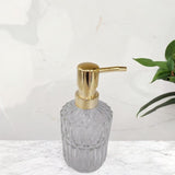 Maxbell Maxbell Soap Dispenser Portable Glass Hand Soap Dispenser for Bathroom Restroom Home Clear Gold