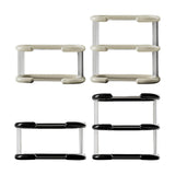 Maxbell Maxbell Cups Mugs Storage Rack Seasoning Bottle Holder Organizer for Kitchen Bottles 2 Layer White