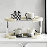 Maxbell Maxbell Cups Mugs Storage Rack Seasoning Bottle Holder Organizer for Kitchen Bottles 2 Layer White
