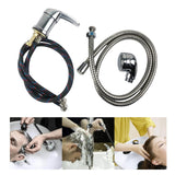 Maxbell Salon Shampoo Faucet Stainless Steel Zinc Alloy Backwash Unit Shower Sprayer black with tube head
