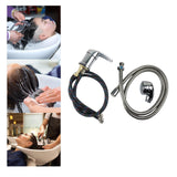 Maxbell Salon Shampoo Faucet Stainless Steel Zinc Alloy Backwash Unit Shower Sprayer black with tube head