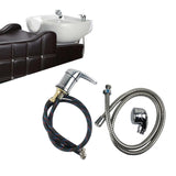 Maxbell Salon Shampoo Faucet Stainless Steel Zinc Alloy Backwash Unit Shower Sprayer black with tube head