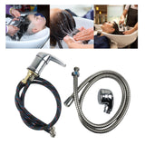 Maxbell Salon Shampoo Faucet Stainless Steel Zinc Alloy Backwash Unit Shower Sprayer black with tube head