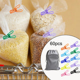 Maxbell Maxbell 60Pcs Metal Clips with Storage Bag Racks Colorful Clips for Food DIY Clothes