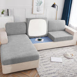 Maxbell Maxbell Sofa Seat Cushion Slipcover Water Resistant for Dressing Room Cafe Apartment Light Gray 4 Seater