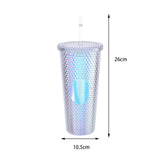 Maxbell Maxbell Straw Water Bottle Tea Mug Water Cup Drink Bottle for Hiking Fitness Walking White