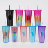 Maxbell Maxbell Straw Water Bottle Tea Mug Water Cup Drink Bottle for Hiking Fitness Walking White