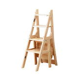 Maxbell Folding Step Ladder Chair Ladder Stool Shelf for Living Room Bedroom Outdoor Wood