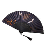 Maxbell Maxbell Folding Hand Fan Portable Novelty Folded Fan for Stage Show Parties Concerts Black