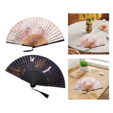 Maxbell Maxbell Folding Hand Fan Portable Novelty Folded Fan for Stage Show Parties Concerts Black